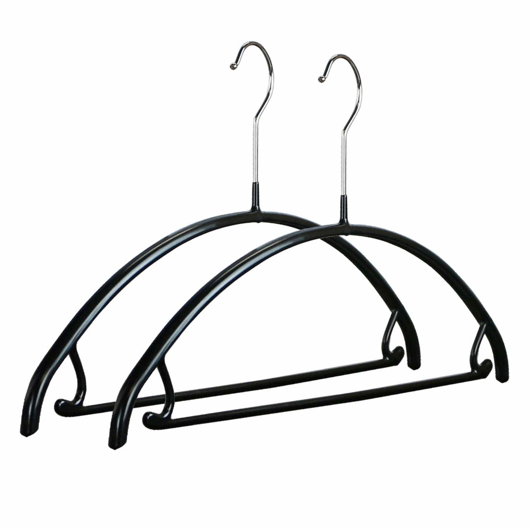 Reston Lloyd MAWA Non-Slip Space-Saving Clothes Hanger with Bar and Hooks for Pants and Skirts, Set of 5 Black