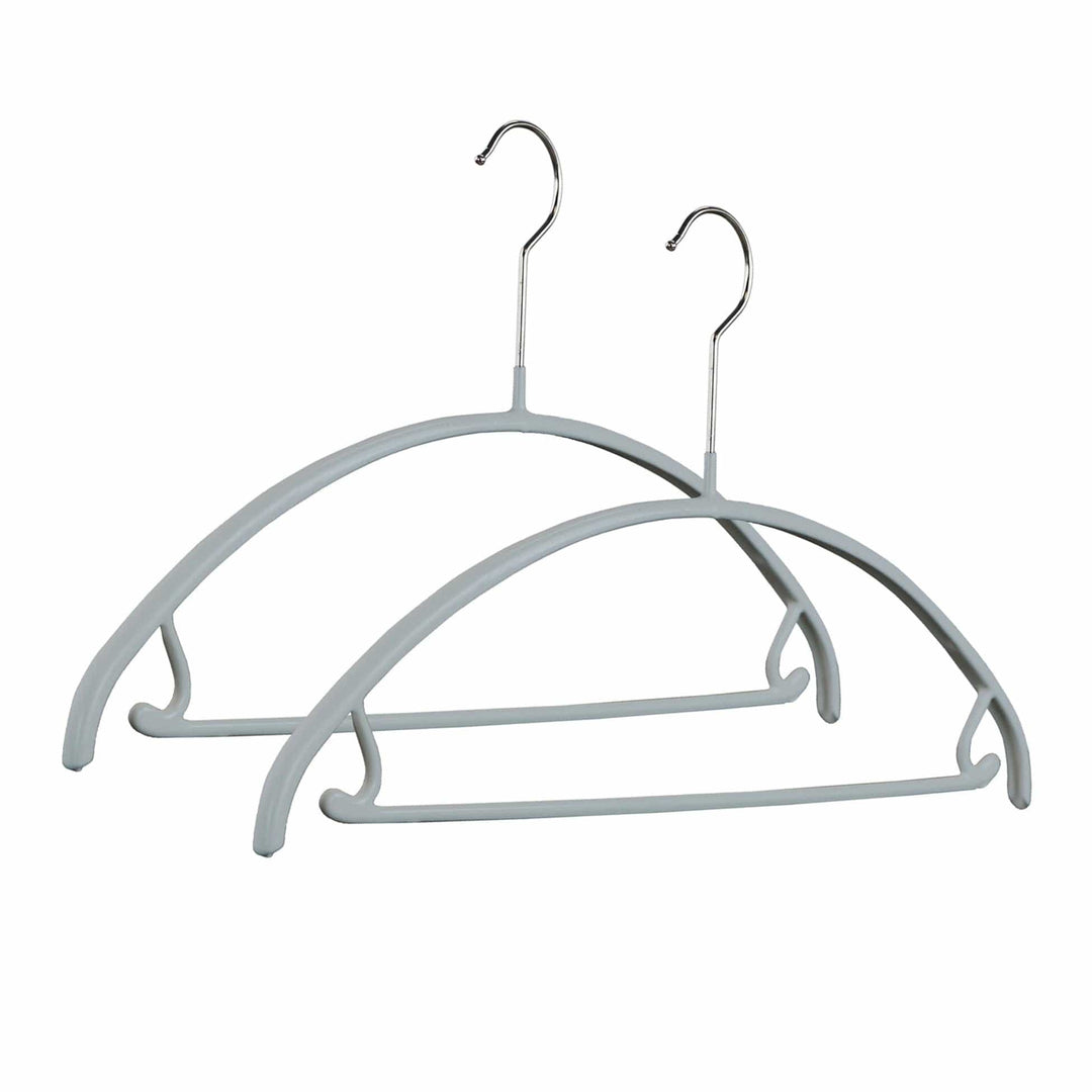 Reston Lloyd MAWA Non-Slip Space-Saving Clothes Hanger with Bar and Hooks for Pants and Skirts, Set of 5 Silver
