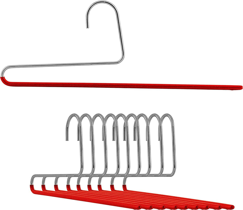 Reston Lloyd MAWA Reverse Hook Trouser / Pant Hangers, Set of 10 Red
