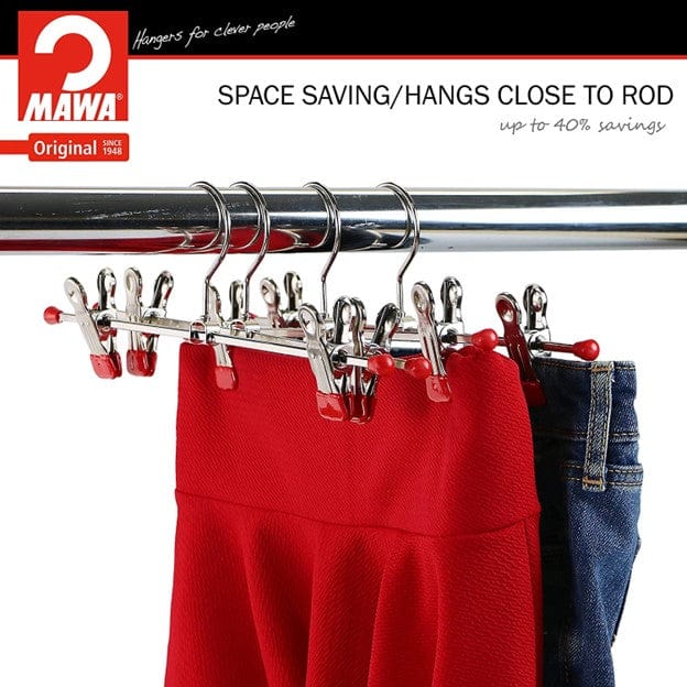 Reston Lloyd Mawa Set of 10, Non-Slip Hangers with Clips for Pants and Skirts