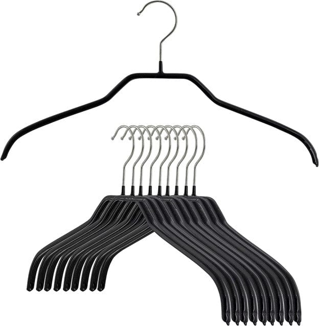 Reston Lloyd MAWA Silhouette Series, Non-Slip Space Saving Clothes Hanger for Shirts and Dresses, Set of 10 Black
