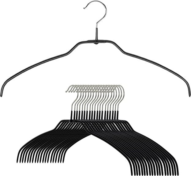 Reston Lloyd MAWA Silhouette Ultra-Thin Series, Non-Slip Space Saving Shirt Hanger, Pack of 20 Black