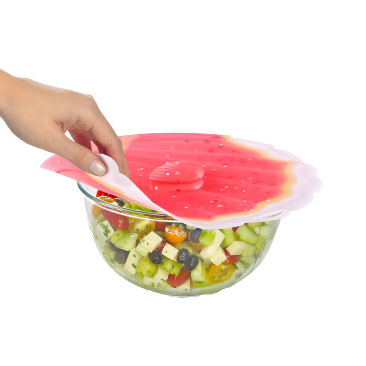 Coastal Beach Themed Silicone Reusable Lid Covers by Charles Viancin for Mixing Bowls, Pots and Pans, Containers, and Cookware