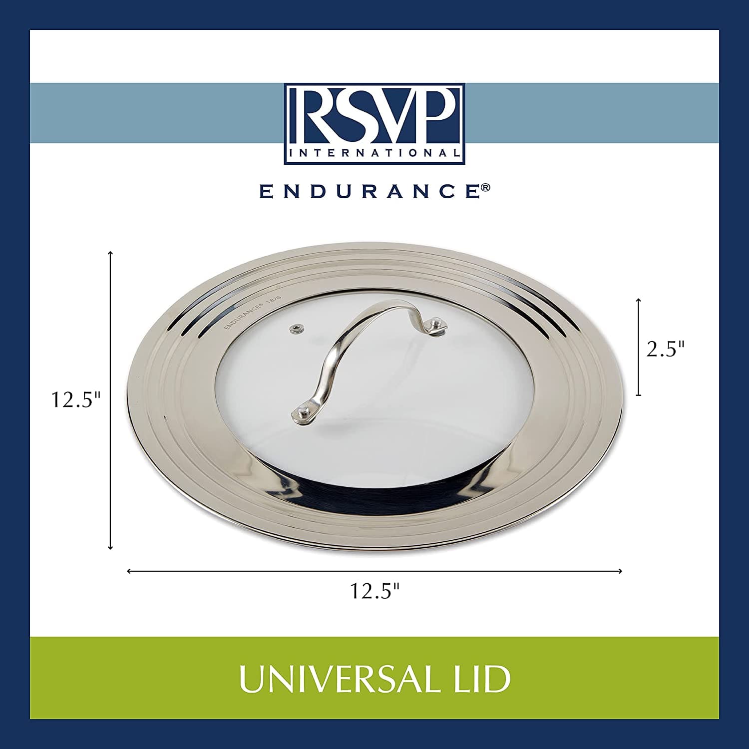 RSVP International Universal Lid Steel & Secure Tempered Glass, 12.5 I –  Kooi Housewares