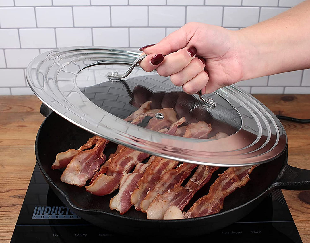 Universal Lid for Pans, Pots and Skillets Vented Tempered Glass