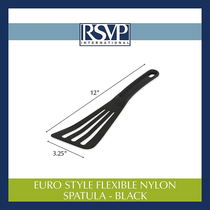RSVP RSVP International European-Style Angled Spatula - Black Black