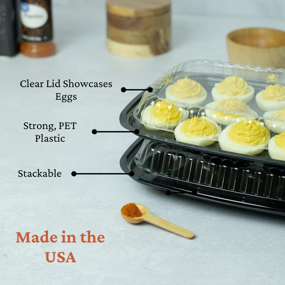 Disposable Deviled Egg Containers with Lids (16 Pack)