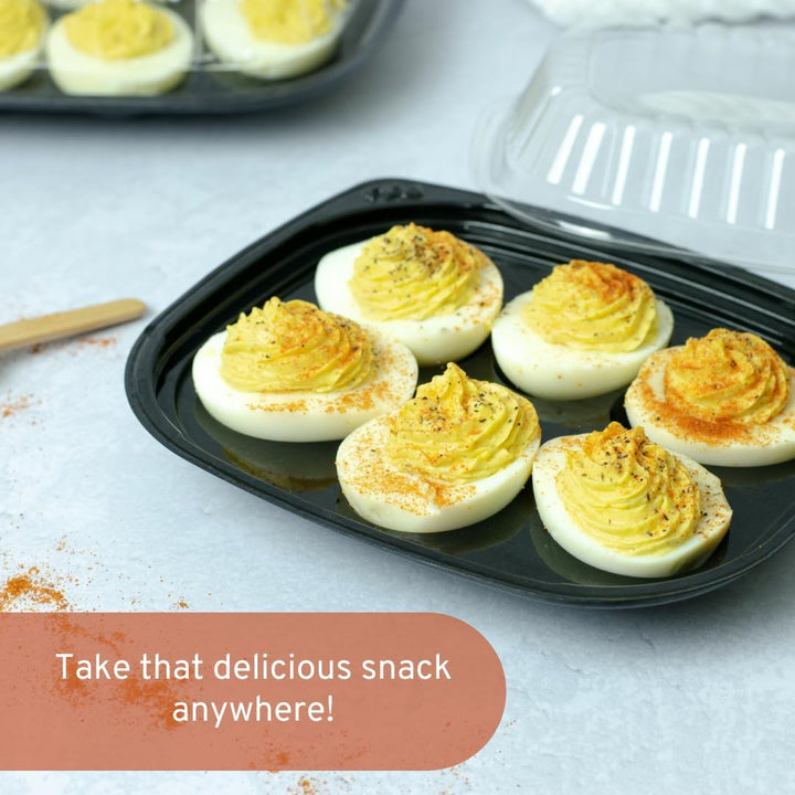 Disposable Deviled Egg Containers with Lids (16 Pack)