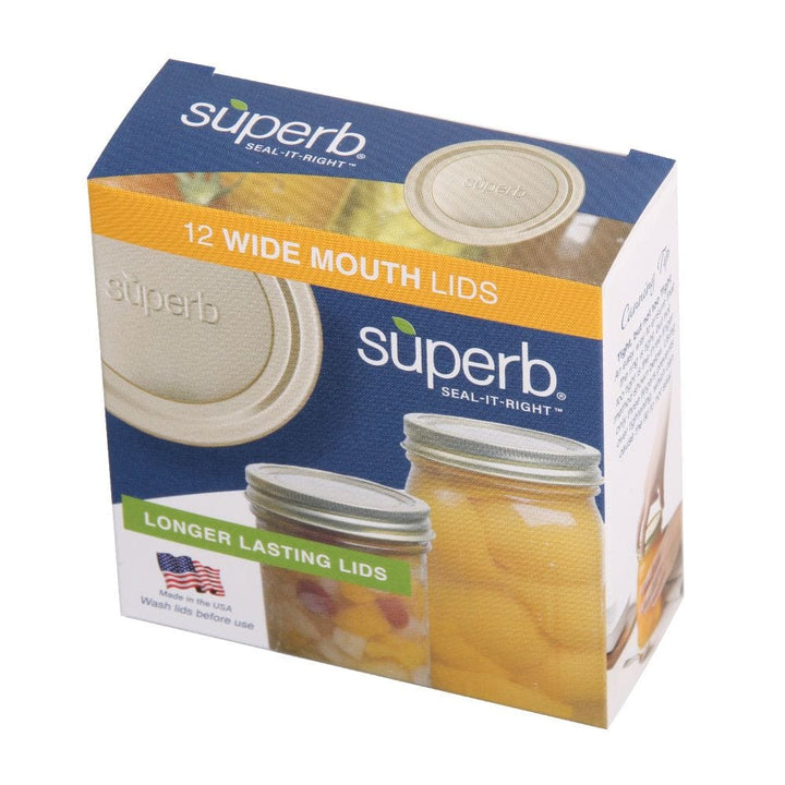 Superb Sealing Solutions Superb Canning Lids - Wide Mouth Mason Jar Lids 12 Lids