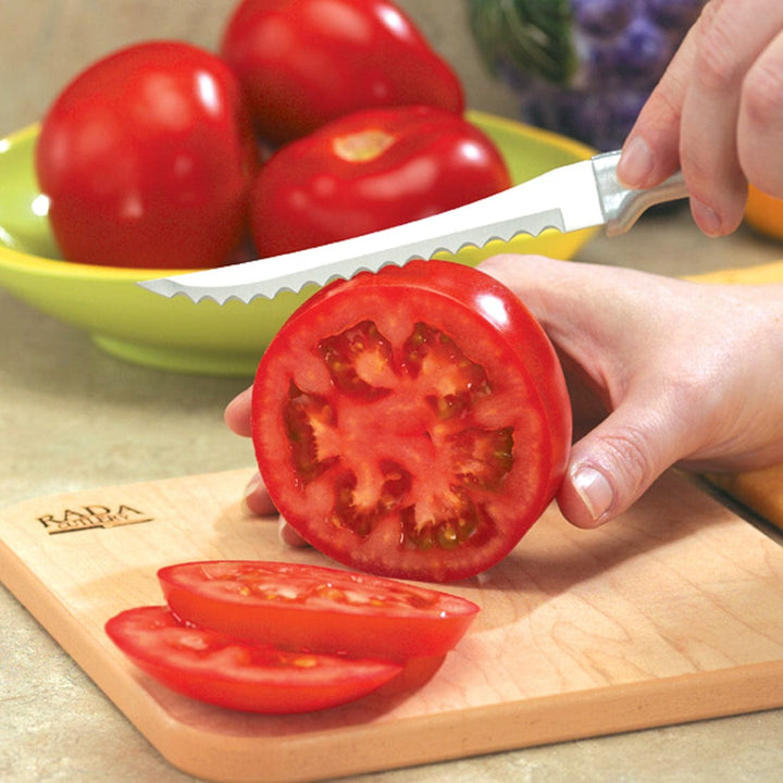 Tomato Slicing Knife Tomato Slicer by Rada Cutlery - Silver