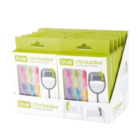 True Brands True Brands Chickadee Silicone Wine Charms - Glass Markers