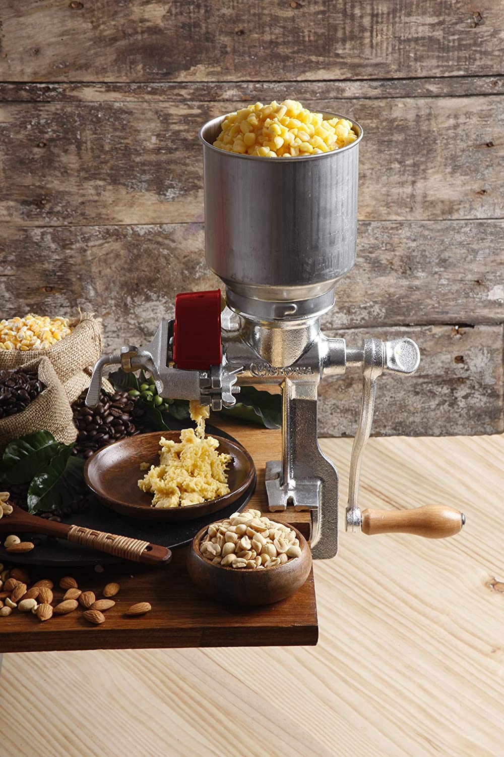 FOOD 500GM CAST IRON HAND OPERATED CORN GRAIN WHEAT SPICE GRINDER MILL HOME