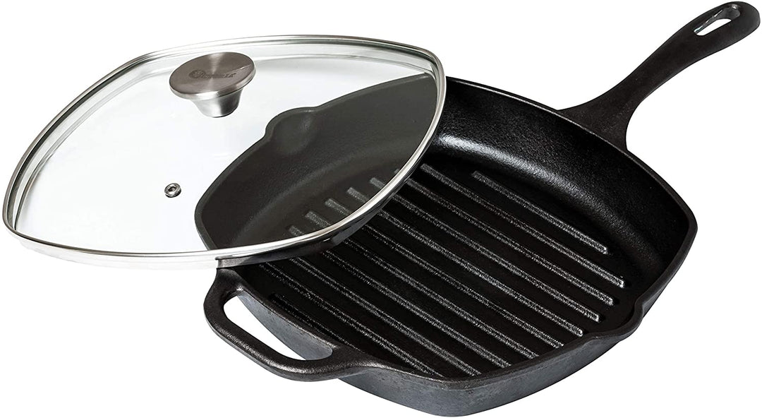 Victoria Cast Iron Square Grill Pan - 10 x 10 – Kooi Housewares