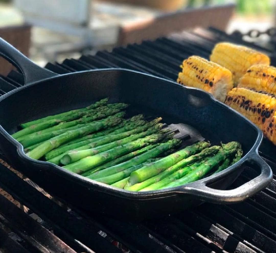 Victoria Cast Iron Square Grill Pan, 10 x 10 - Victoria