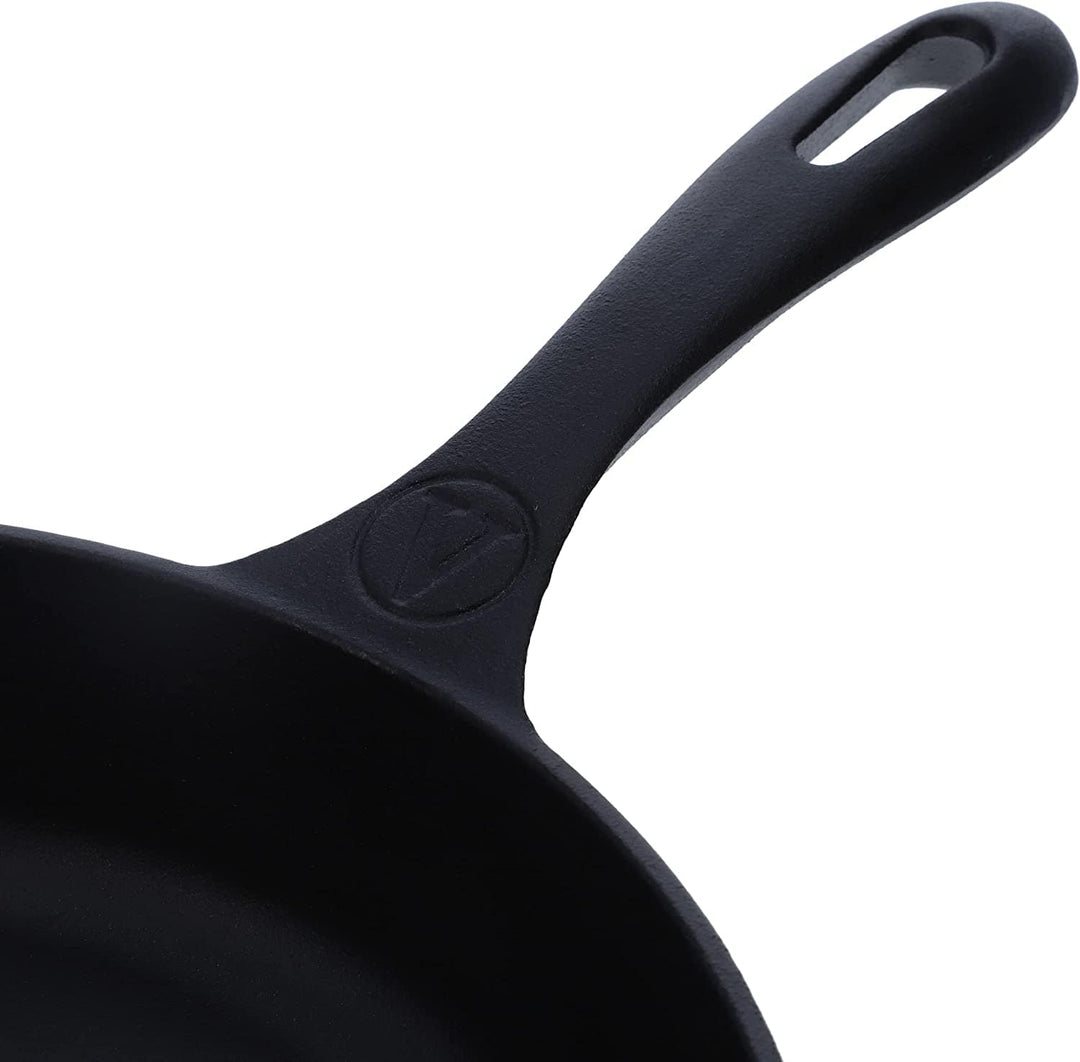 Victoria 12-Inch Cast Iron Comal Pizza Pan with a Long Handle 12 Inch,  Black