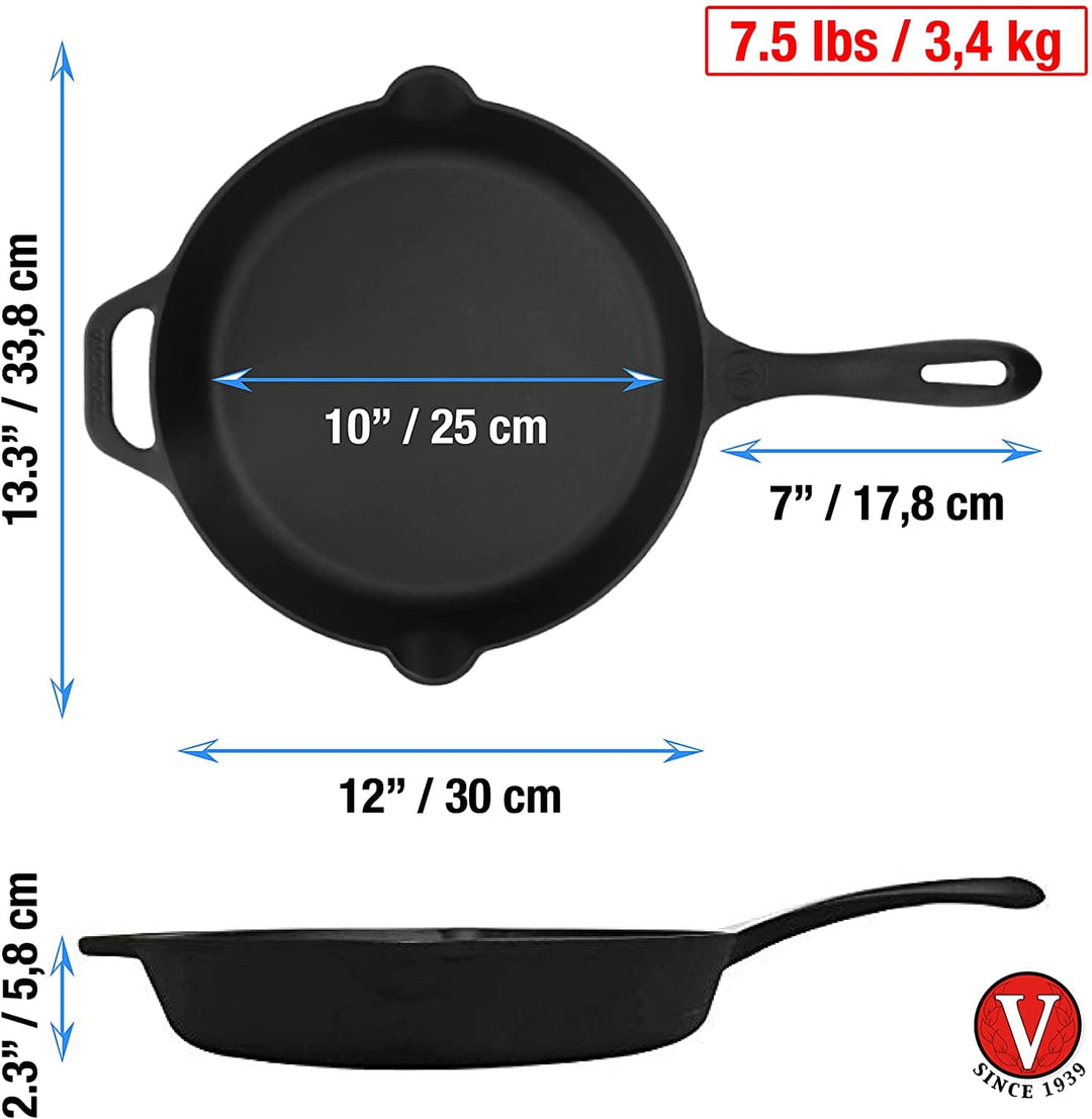 Victoria Cast Iron Skillet, 8 inch with Glass Lid